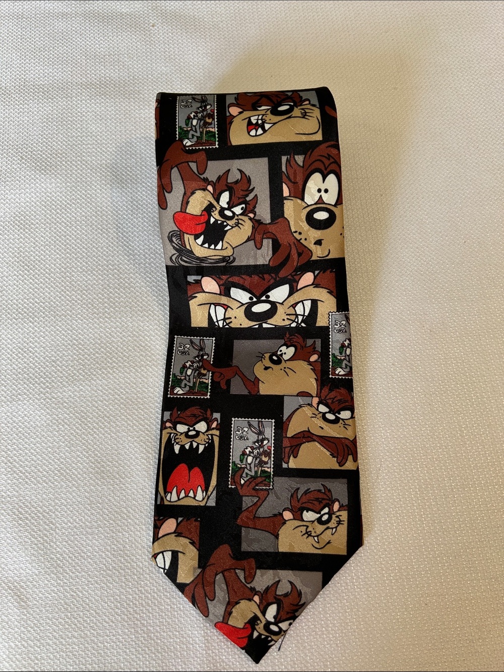 Warner Bros. Taz Looney Tunes Black, Brown, Red Cartoon Tie